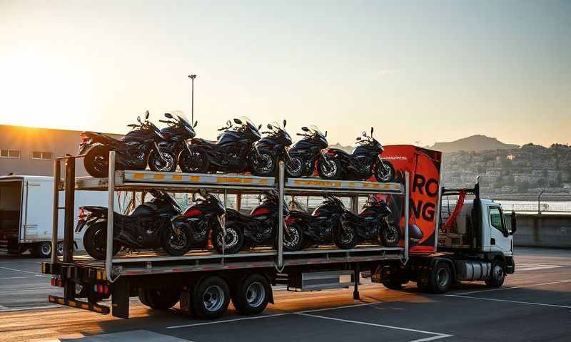 Motorcycle transporter in Torquay, Devon