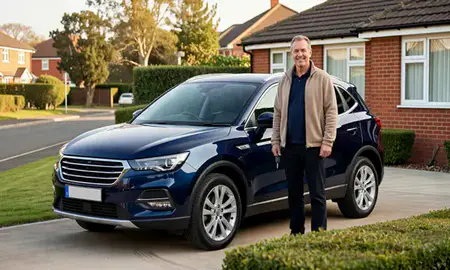 Car delivered to a driveway in Bournemouth, Dorset, United Kingdom