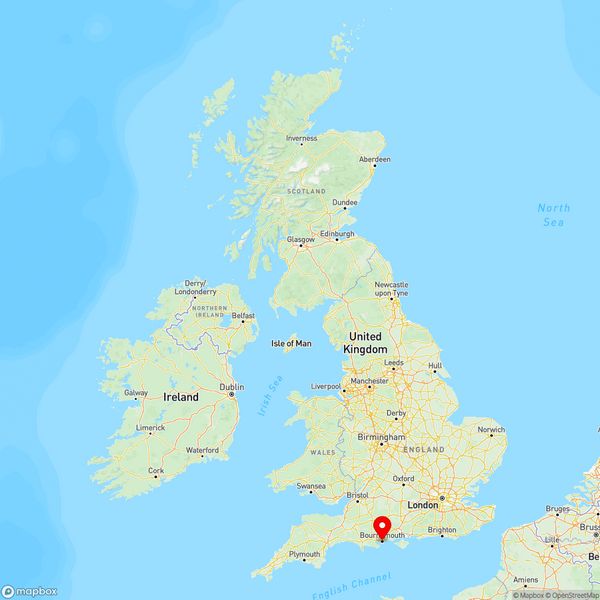 Map of Bournemouth, Dorset, UK