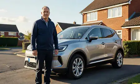 Car delivered to a driveway in Poole, Dorset, United Kingdom