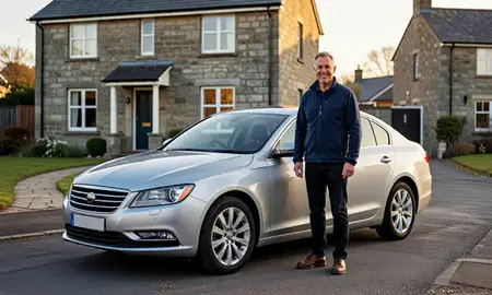 Customer with their delivered car in Dundee, United Kingdom