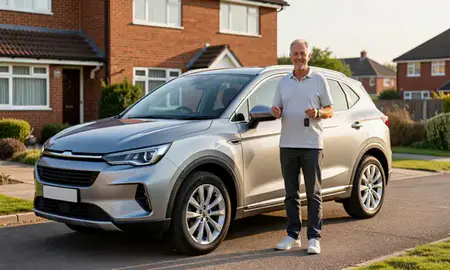 Car delivered to a driveway in Dundee, United Kingdom