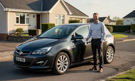 Car delivered to a driveway in East Ayrshire, United Kingdom