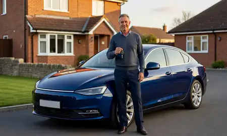 Car delivered to a driveway in East Riding of Yorkshire, United Kingdom