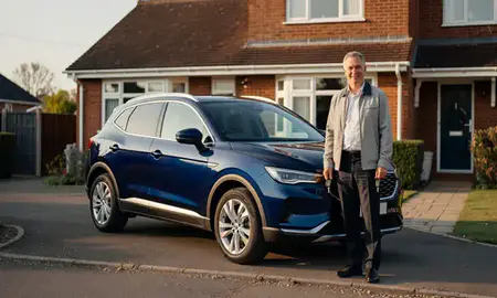 Car delivered to a driveway in Brighton, East Sussex, United Kingdom
