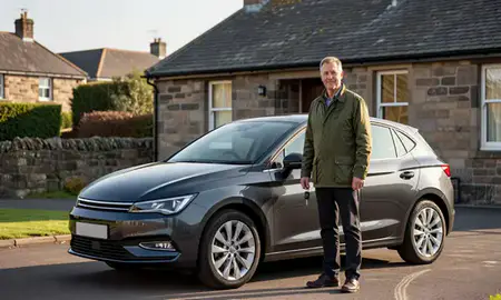 Car delivered to a driveway in Edinburgh, United Kingdom