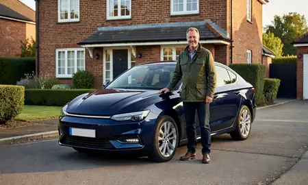 Customer with their delivered car in Essex, United Kingdom