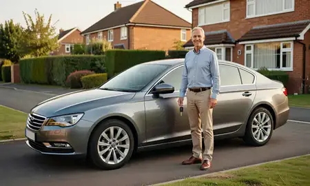 Car delivered to a driveway in Essex, United Kingdom