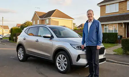 Car delivered to a driveway in Basildon, Essex, United Kingdom