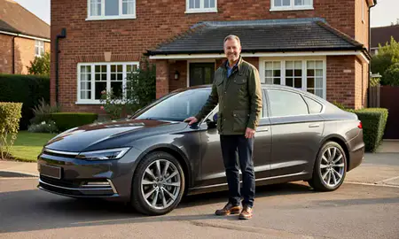 Customer with their delivered car in Brentwood, Essex, United Kingdom