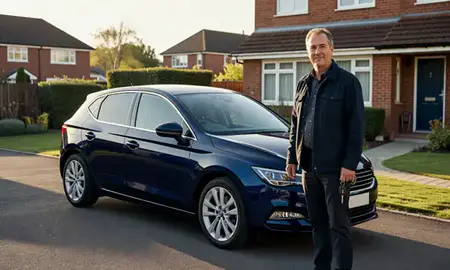 Car delivered to a driveway in Brentwood, Essex, United Kingdom