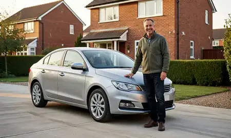 Customer with their delivered car in Chelmsford, Essex, United Kingdom