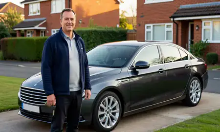 Car delivered to a driveway in Chelmsford, Essex, United Kingdom