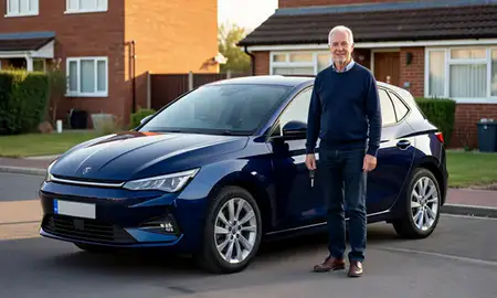Car delivered to a driveway in Clacton-on-Sea, Essex, United Kingdom