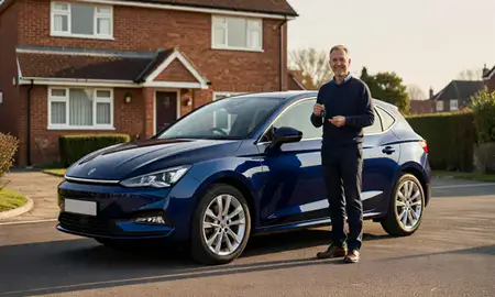 Car delivered to a driveway in Colchester, Essex, United Kingdom