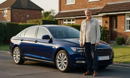 Car delivered to a driveway in Rayleigh, Essex, United Kingdom