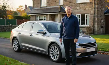 Car delivered to a driveway in Fife, United Kingdom