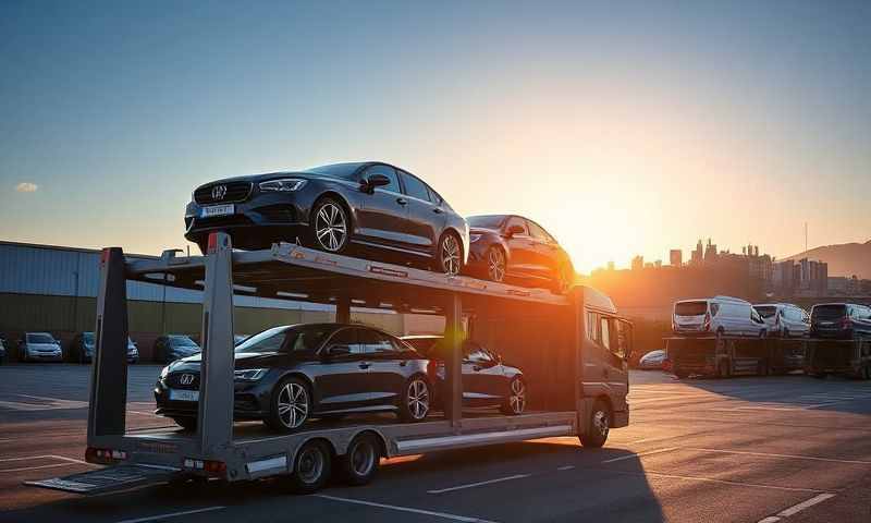 Car transporter in Glenrothes, Fife