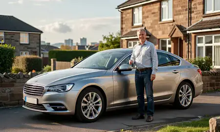 Car delivered to a driveway in Glasgow, United Kingdom