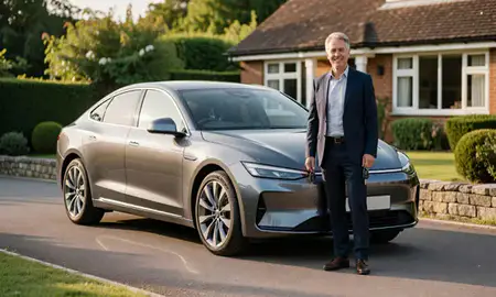 Car delivered to a driveway in Cheltenham, Gloucestershire, United Kingdom