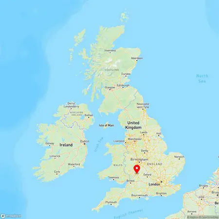 Map of Cheltenham, Gloucestershire, United Kingdom