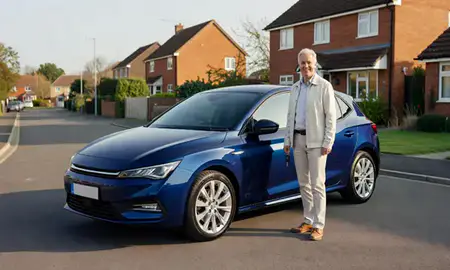 Car delivered to a driveway in Gloucester, Gloucestershire, United Kingdom