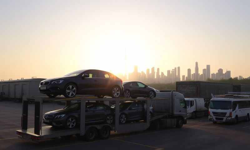 Car transporter in Altrincham, Greater Manchester