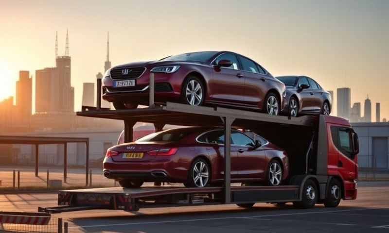 Car transporter in Ashton-under-Lyne, Greater Manchester