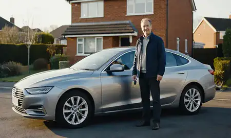 Car delivered to a driveway in Atherton, Greater Manchester, United Kingdom