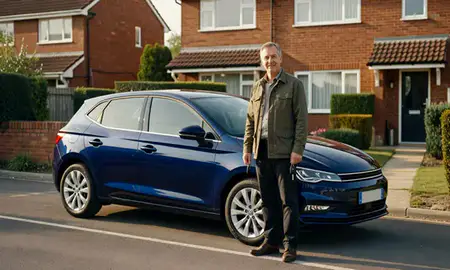 Car delivered to a driveway in Bolton, Greater Manchester, United Kingdom