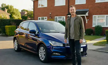 Car delivered to a driveway in Denton, Greater Manchester, United Kingdom