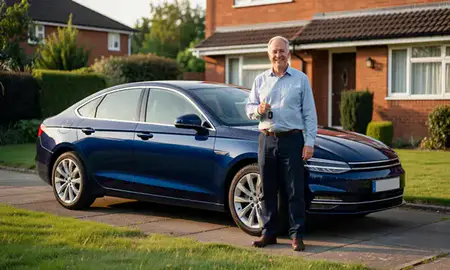 Car delivered to a driveway in Manchester, Greater Manchester, United Kingdom