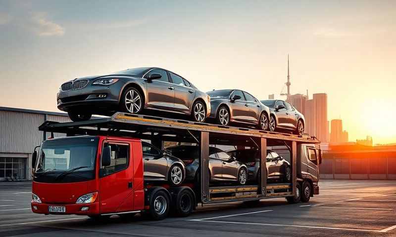 Car transporter in Middleton, Greater Manchester