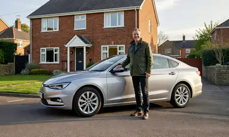 Customer with their delivered car in Rochdale, Greater Manchester, United Kingdom