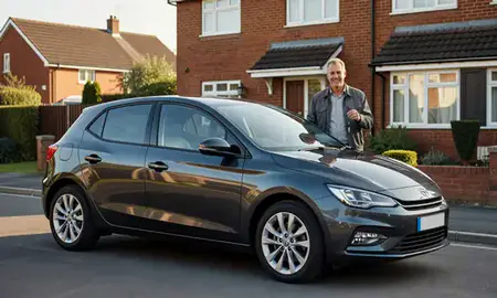 Car delivered to a driveway in Sale, Greater Manchester, United Kingdom
