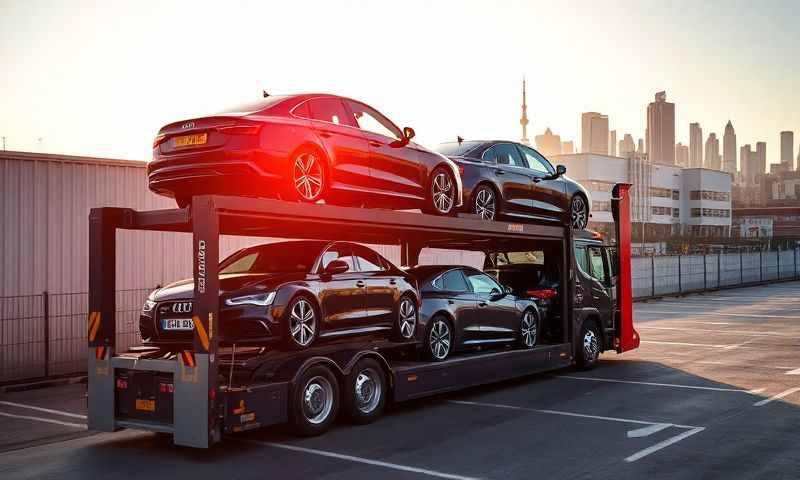 Car transporter in Urmston, Greater Manchester