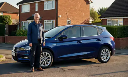Car delivered to a driveway in Urmston, Greater Manchester, United Kingdom