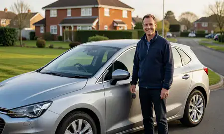 Car delivered to a driveway in Gwent, United Kingdom
