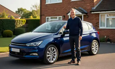 Car delivered to a driveway in Hampshire, United Kingdom