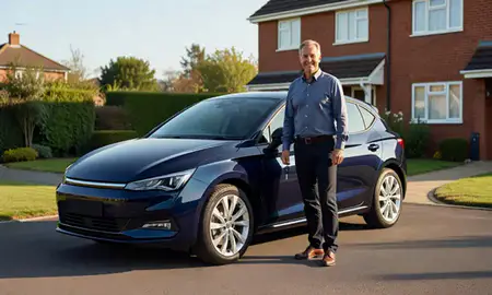Car delivered to a driveway in Aldershot, Hampshire, United Kingdom