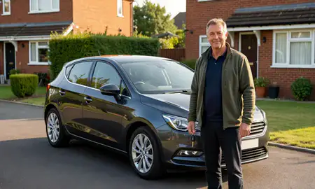 Car delivered to a driveway in Basingstoke, Hampshire, United Kingdom