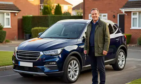 Car delivered to a driveway in Fareham, Hampshire, United Kingdom