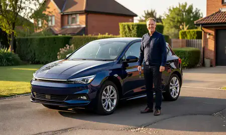 Car delivered to a driveway in Farnborough, Hampshire, United Kingdom