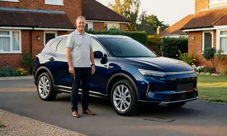 Car delivered to a driveway in Fleet, Hampshire, United Kingdom