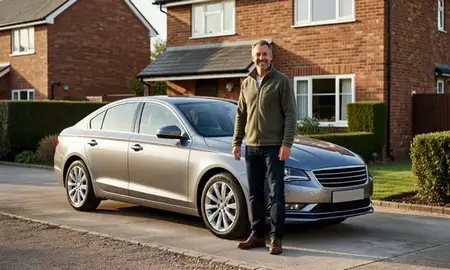 Customer with their delivered car in Havant, Hampshire, United Kingdom