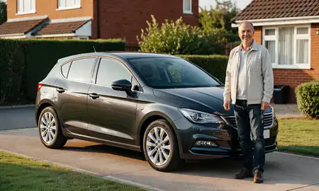 Car delivered to a driveway in Havant, Hampshire, United Kingdom