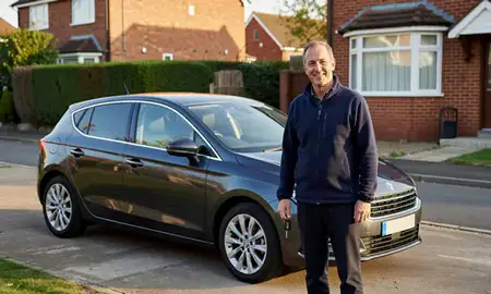 Car delivered to a driveway in Horndean, Hampshire, United Kingdom
