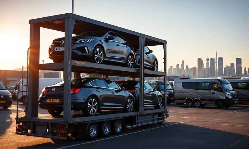 Car transporter in Portsmouth, Hampshire