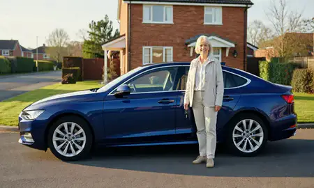 Car delivered to a driveway in Southampton, Hampshire, United Kingdom