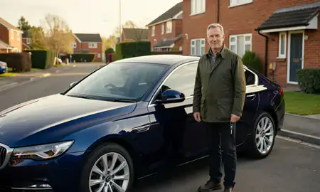 Car delivered to a driveway in Winchester, Hampshire, United Kingdom